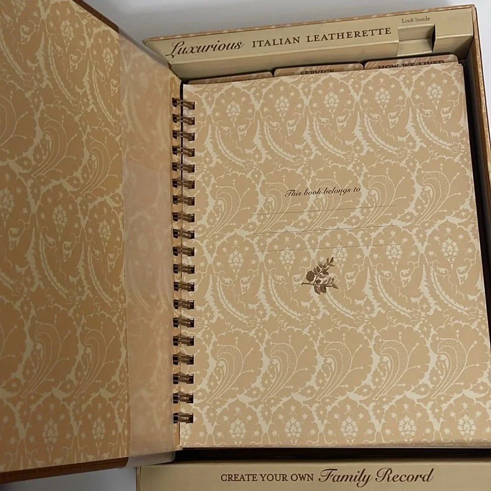 NEW Create Your Own Family Record A‎ Keepsake Journal Italian Leatherette
